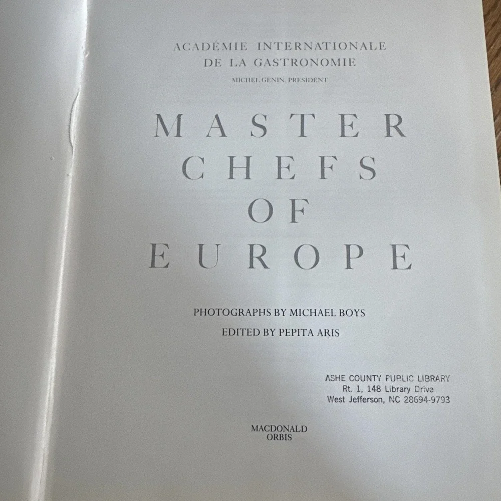 Master Chefs of Europe Cookbook Recipes Europe's Greatest Chefs Signed Vintage‎